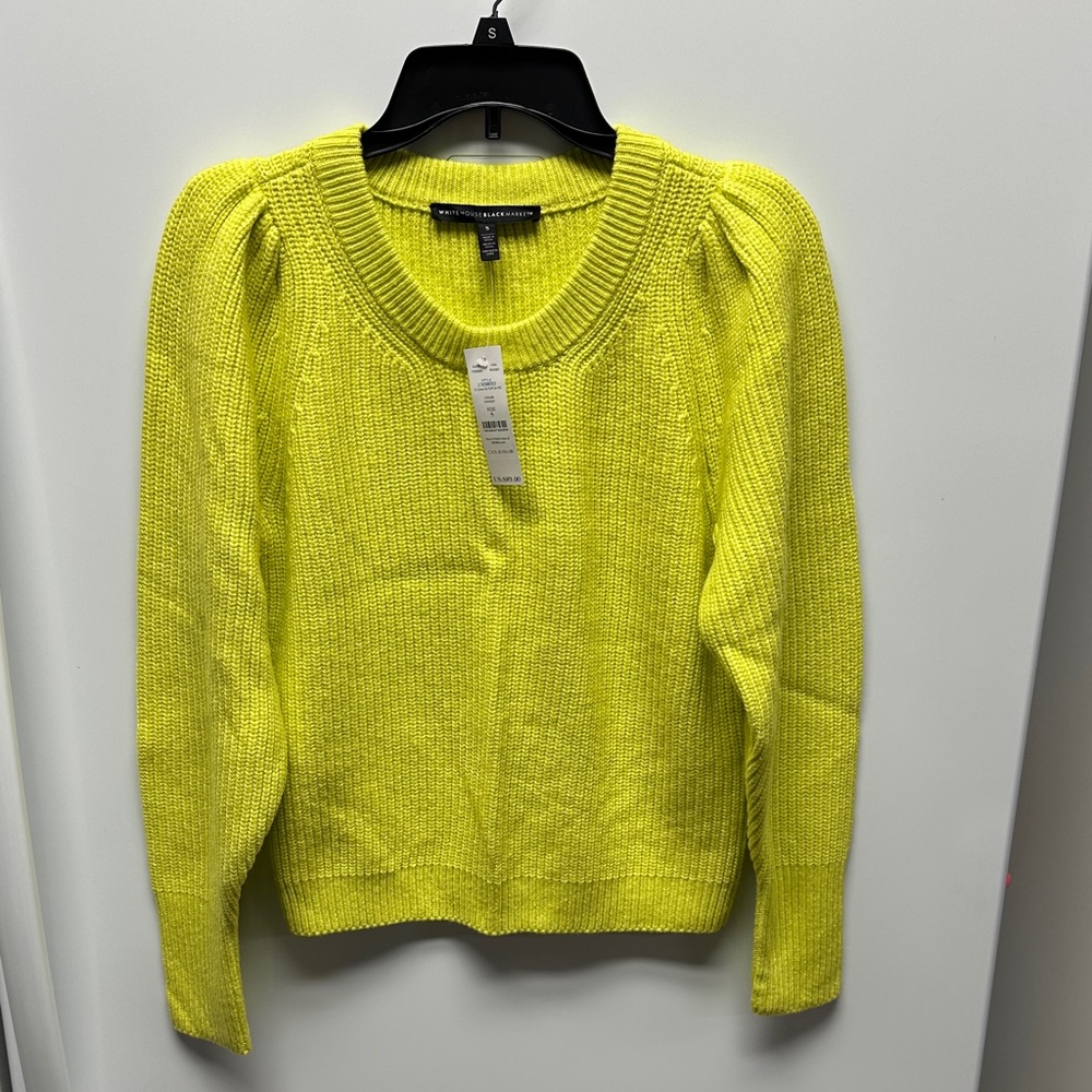 White House Black Market Neon Yellow Sweater